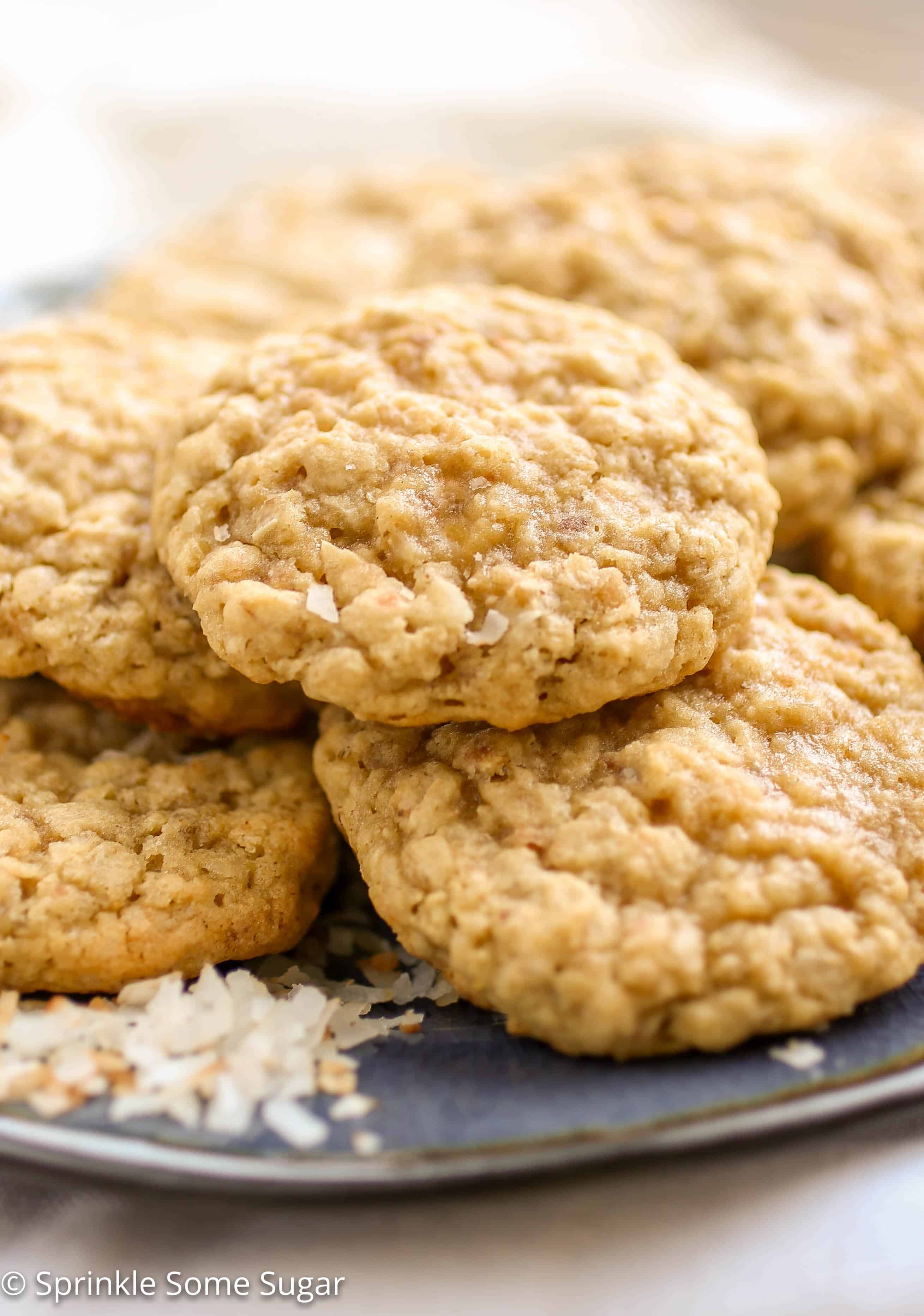 Toasted Coconut Oatmeal Cookies - Sprinkle Some Sugar