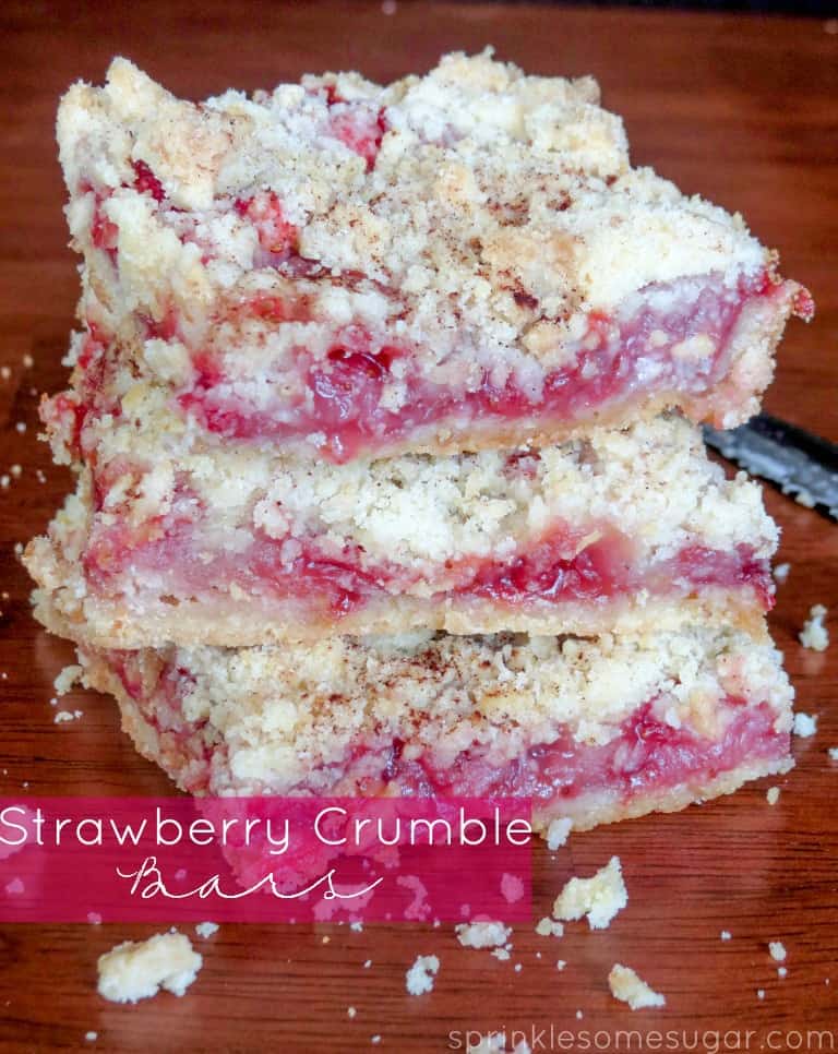 Strawberry Crumble Bars - Sprinkle Some Sugar