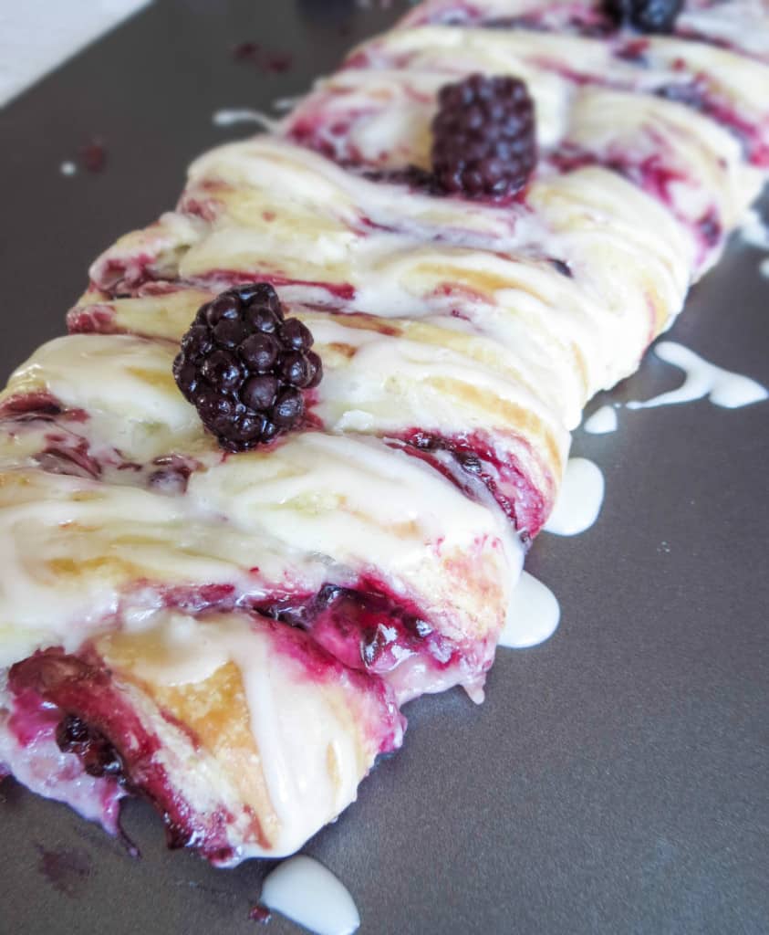 Vanilla Glazed Blackberry Danish Braid