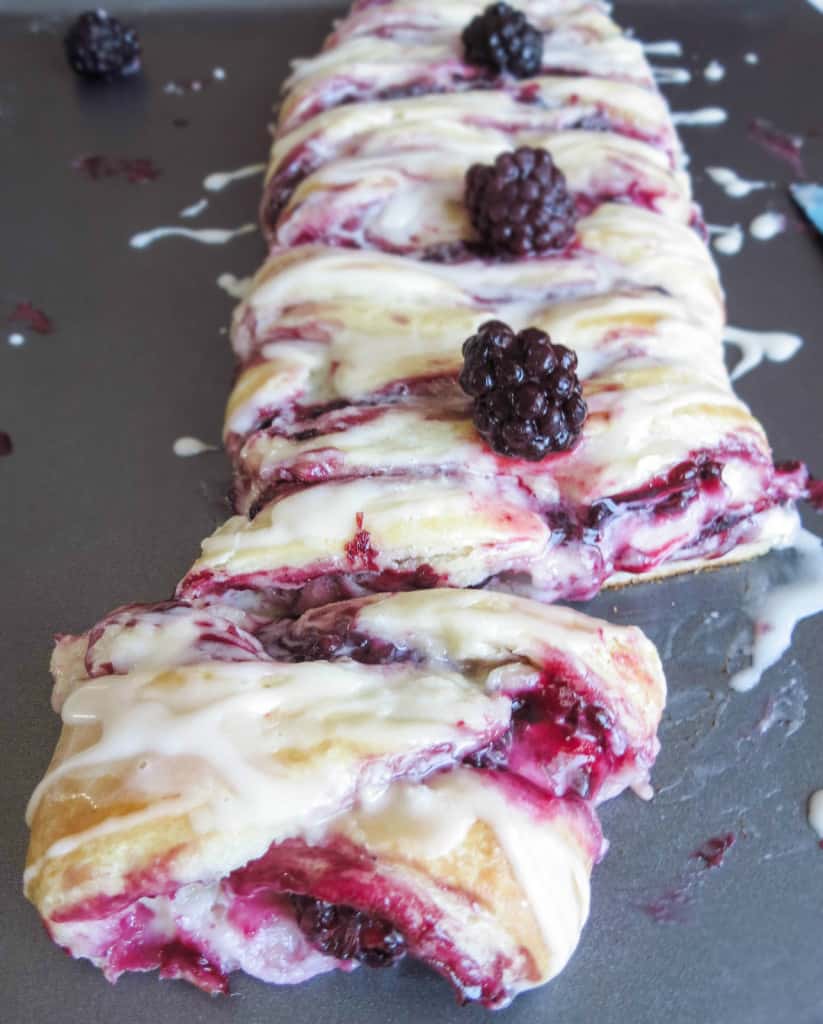 Vanilla Glazed Blackberry Danish Braid