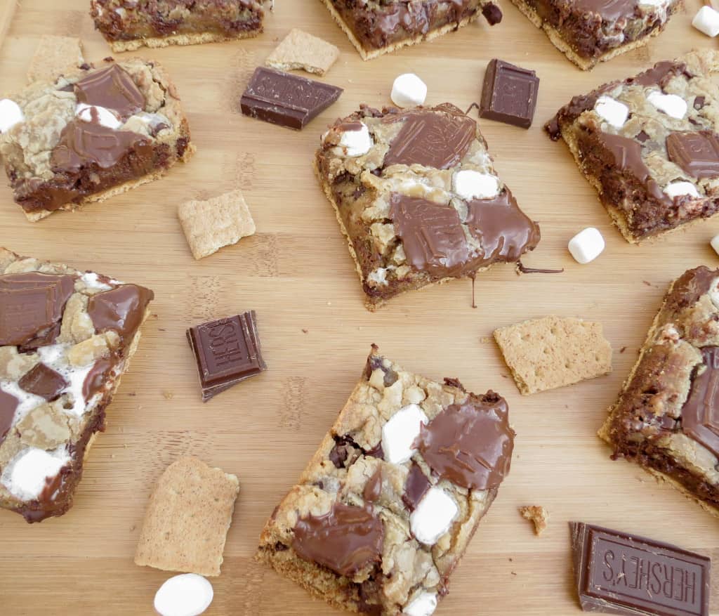 Gooey S'mores Chocolate Chip Cookie Bars
