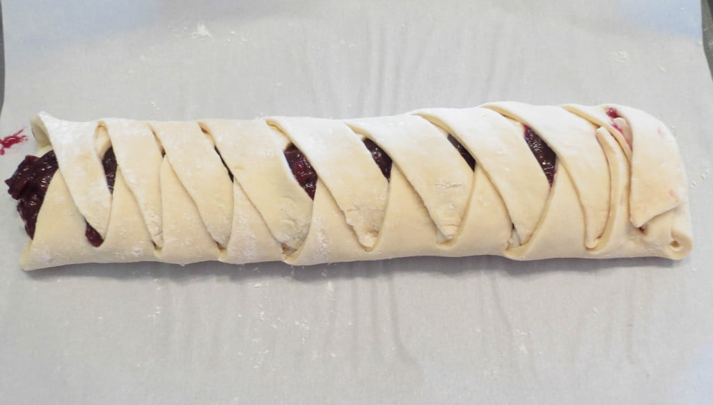 Cherry Cheese Danish Braid With Vanilla Glaze