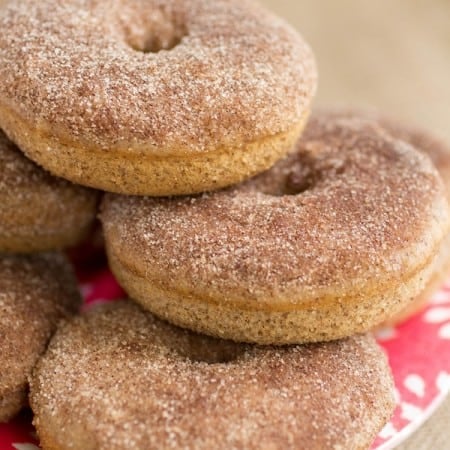 stack of cinnamon sugar donuts