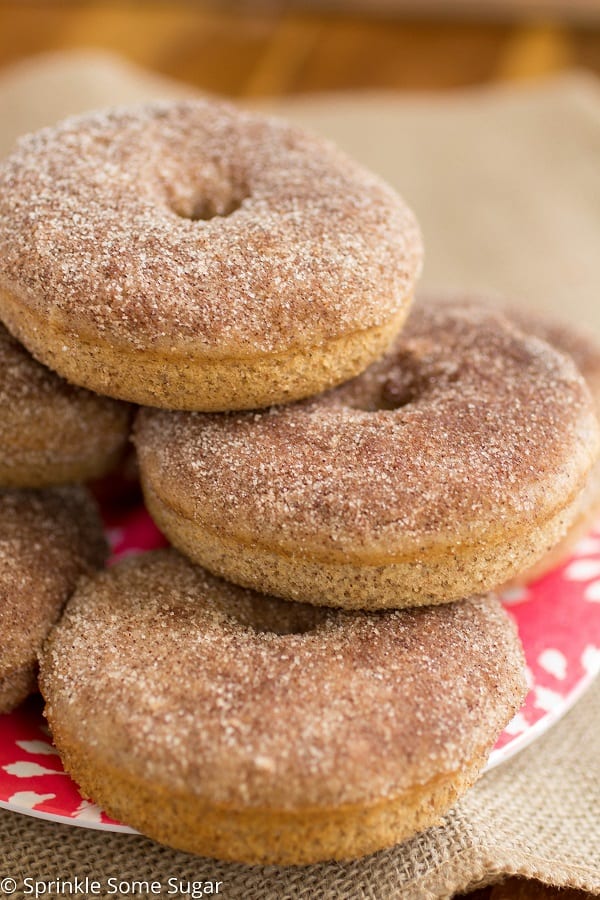 stack of cinnamon sugar donuts