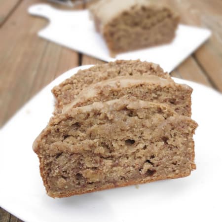 Banana bread on a plate.