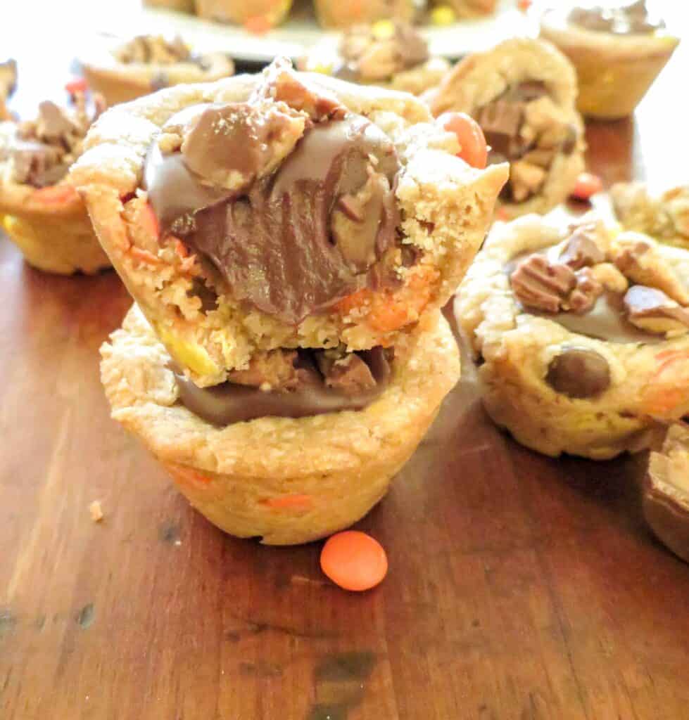 Double Peanut Butter Chocolate Ganache Filled Cookie Cups