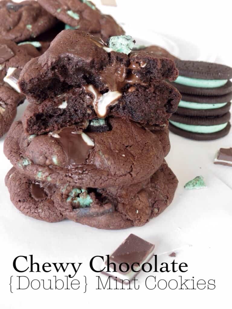 Chewy Chocolate Double Mint Cookies