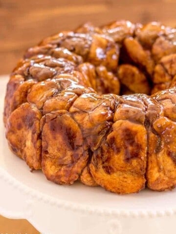 Homemade monkey bread baked.