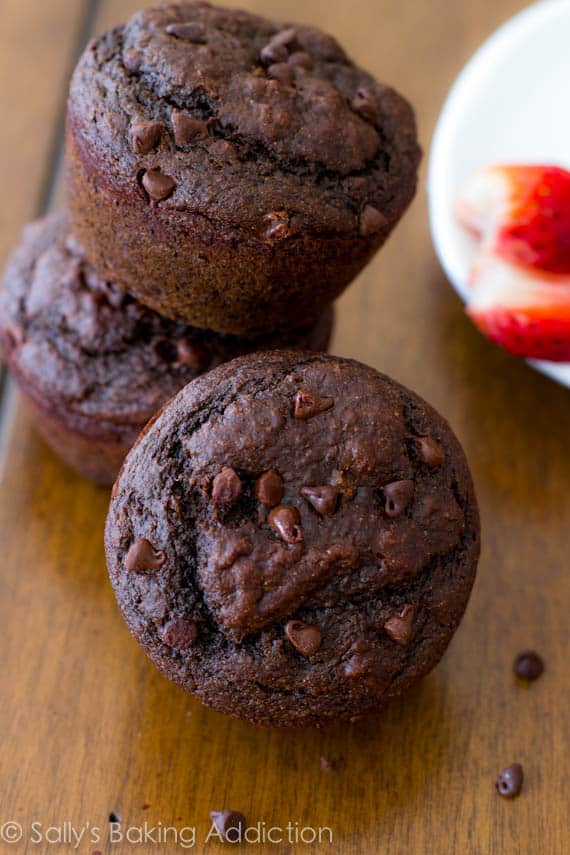 Skinny Double Chocolate Chip Muffins - Sally's Baking Addiction