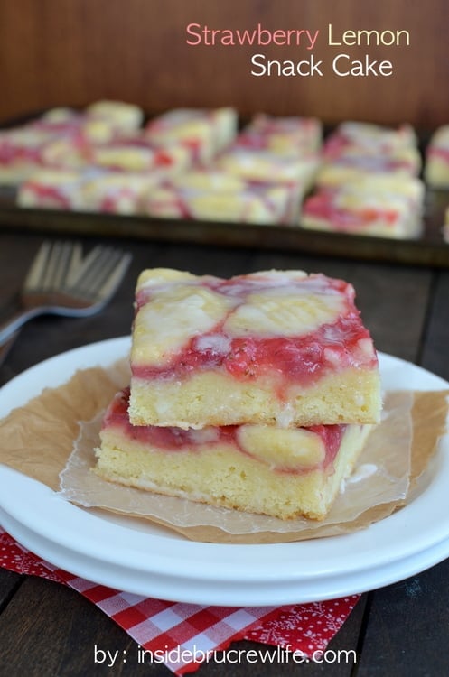 Strawberry Lemon Snack Cake - Inside Bru Crew Life