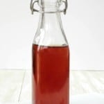 Bottle of caramel coffee simple syrup.