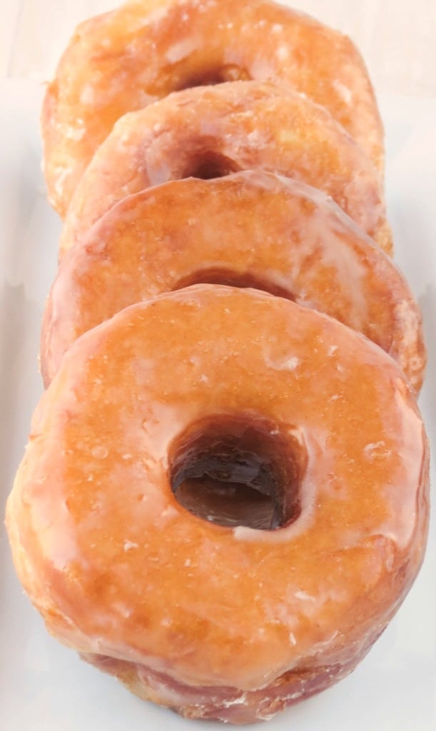 Homemade glazed biscuit donuts.