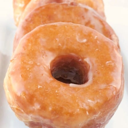 Homemade glazed biscuit donuts.