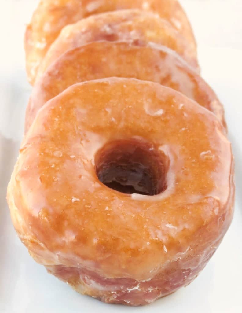 Homemade glazed biscuit donuts.