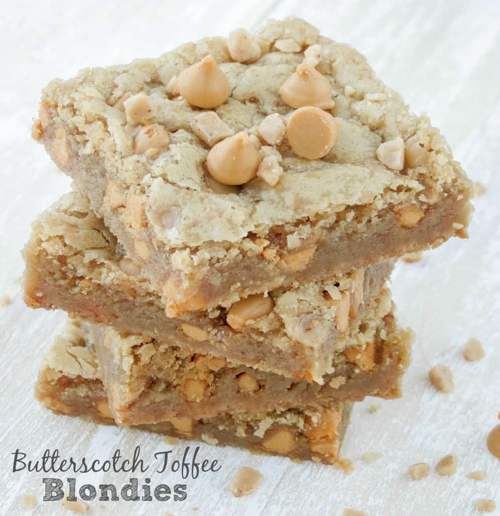 Butterscotch Toffee Blondies - Sprinkle Some Sugar