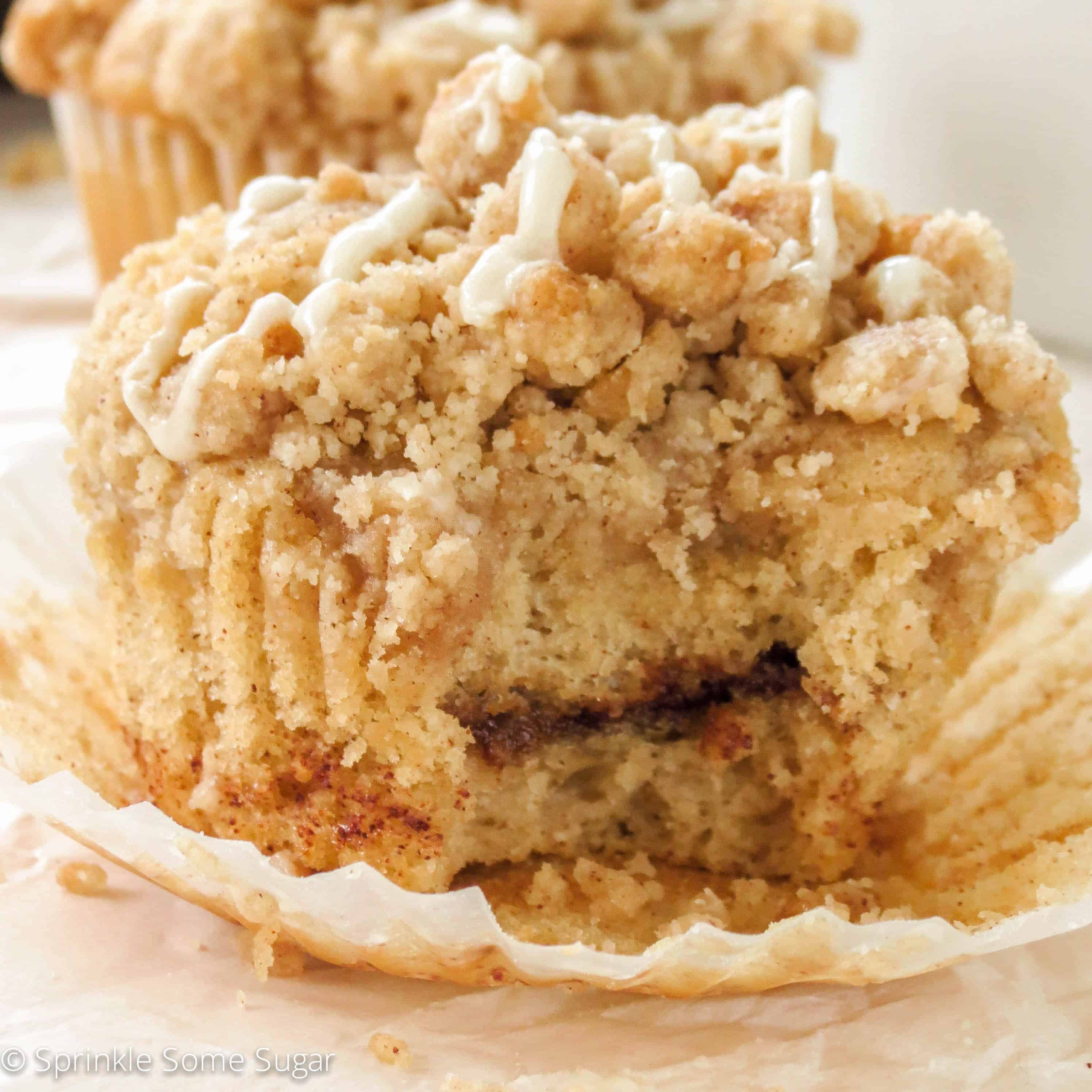 Cinnamon swirl coffee cake muffins sprinkle some sugar sprinkle