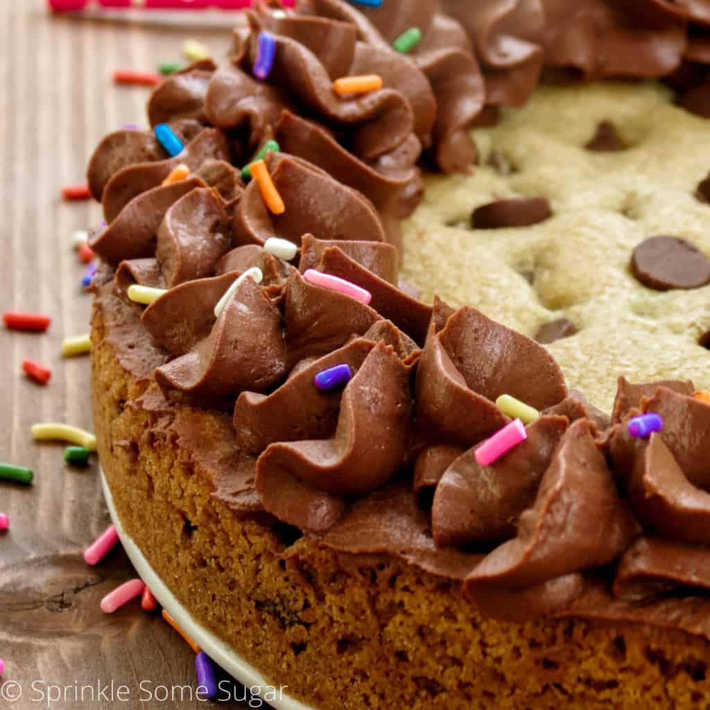 The Best Chocolate Chip Cookie Cake - Sprinkle Some Sugar