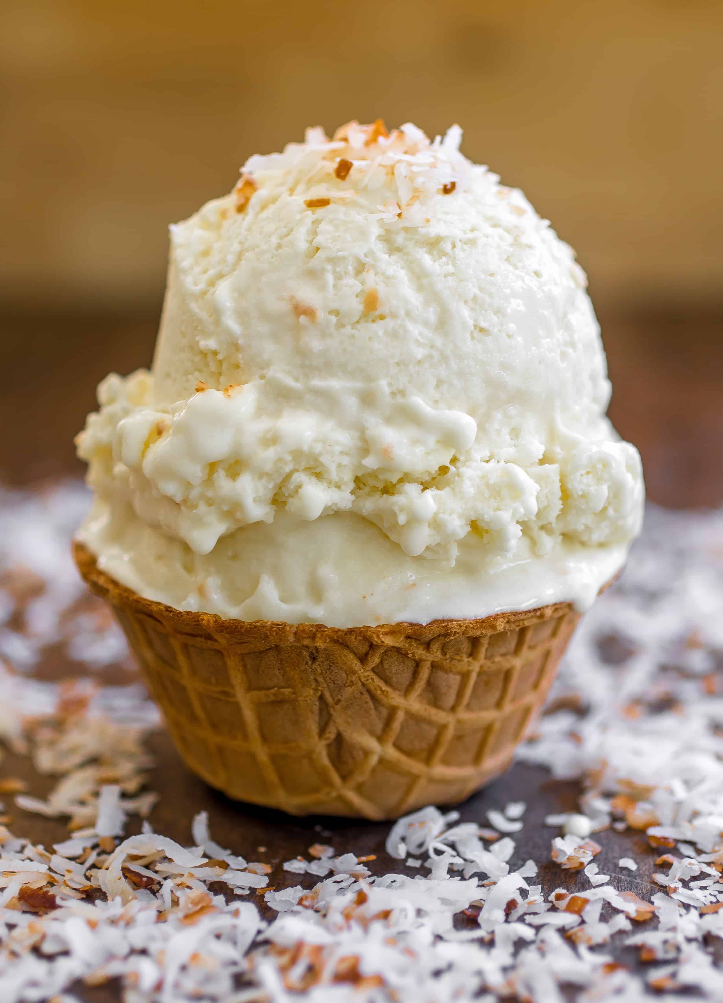 Lemon Coconut Ice Cream - Super fresh and creamy lemon coconut ice cream made completely from scratch!