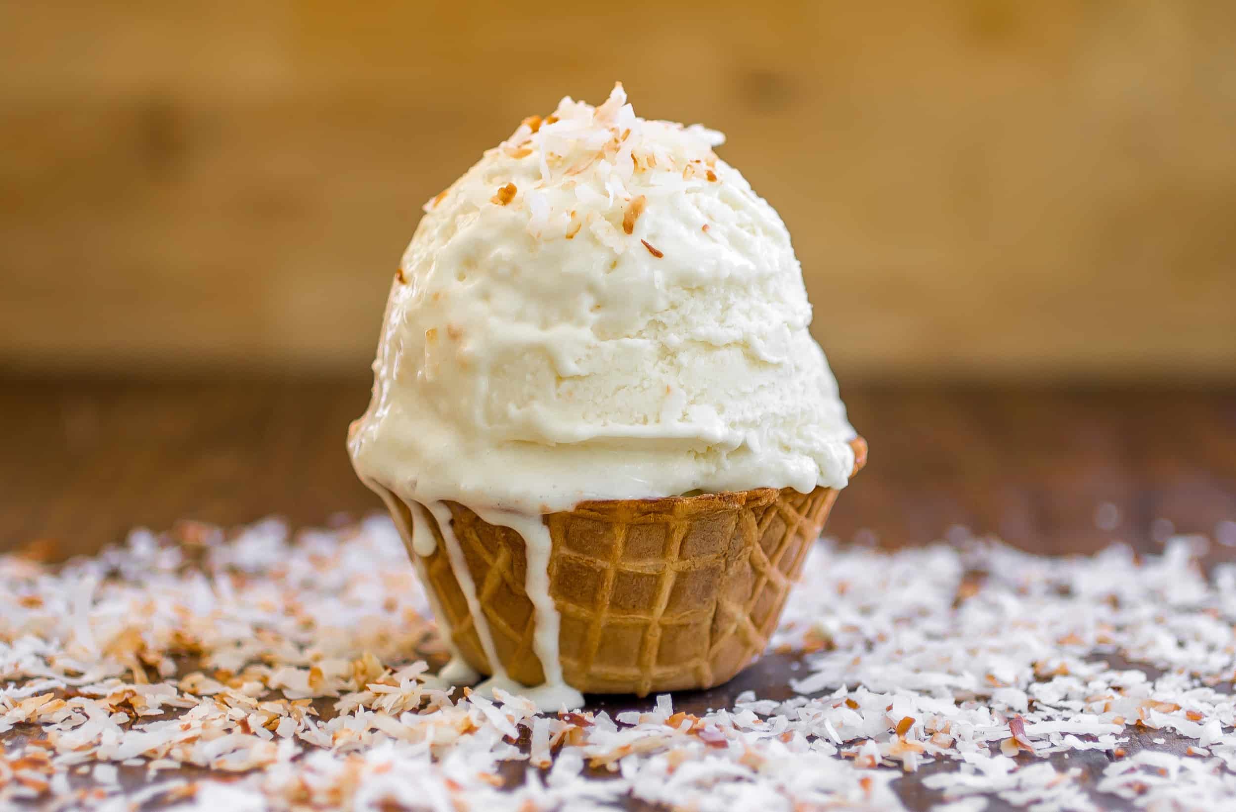 Lemon Coconut Ice Cream - Super fresh and creamy lemon coconut ice cream made completely from scratch!