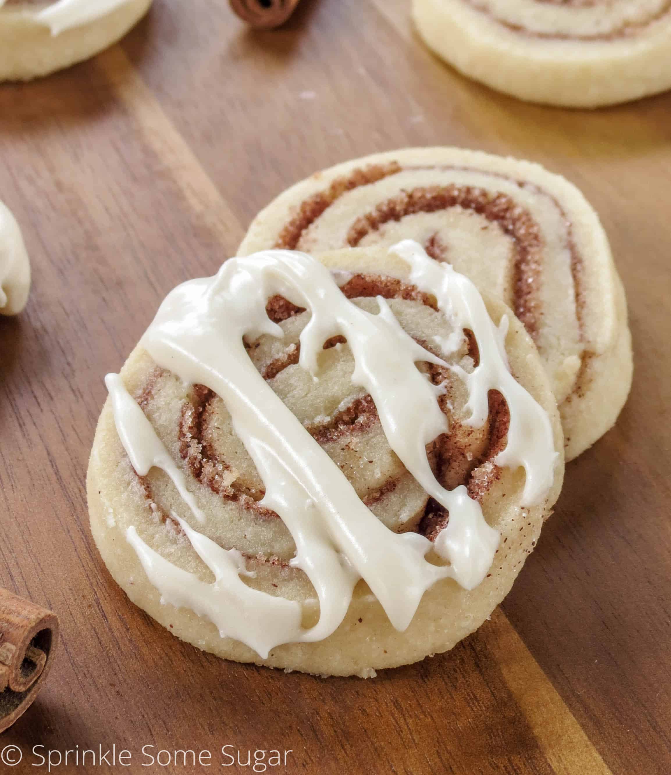 Cinnamon Roll Cookies with glaze.