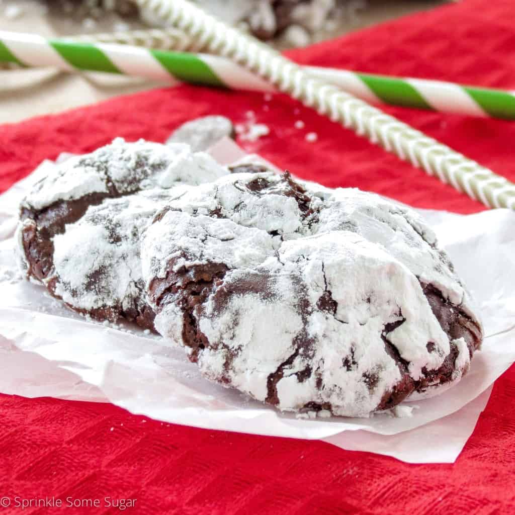Gooey Dark Chocolate Truffle Cookies - Sprinkle Some Sugar
