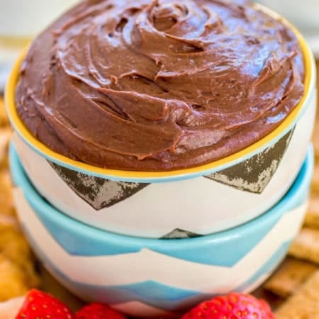 Brownie batter dip in a bowl.