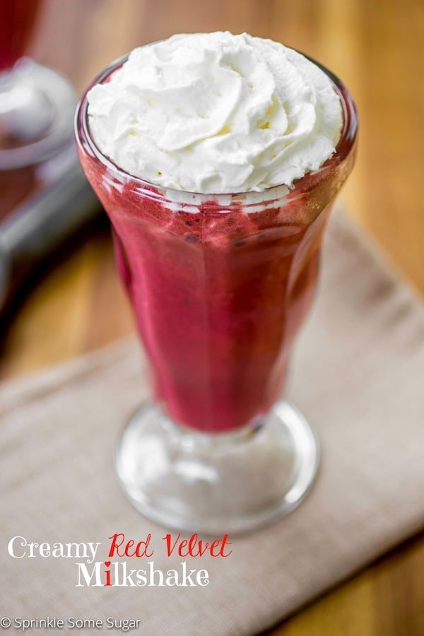 Creamy Red Velvet Milkshake - Sprinkle Some Sugar
