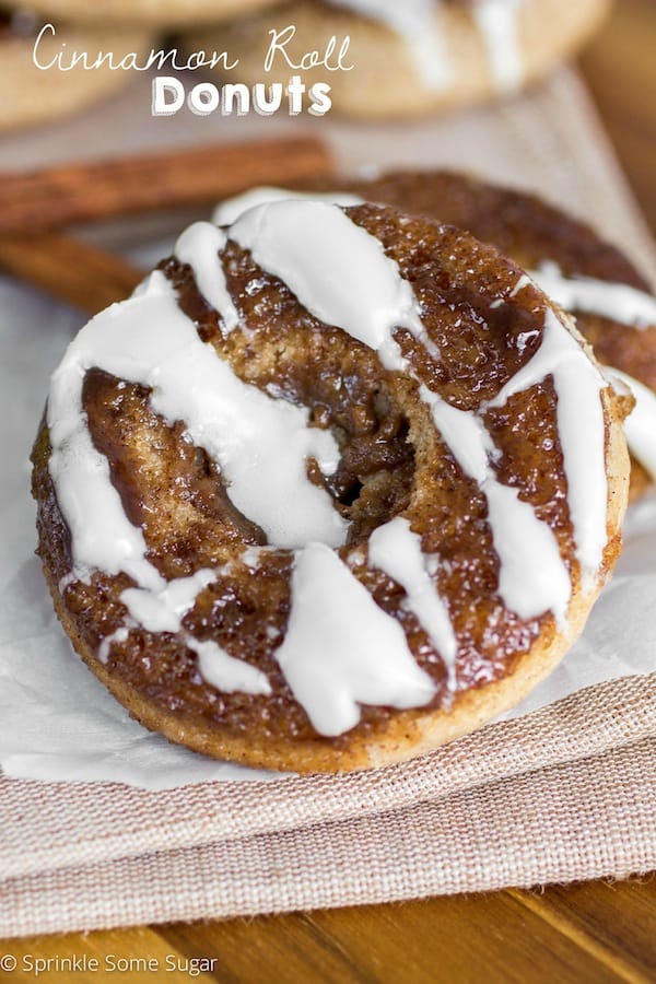 Cinnamon Roll Donuts - Sprinkle Some Sugar
