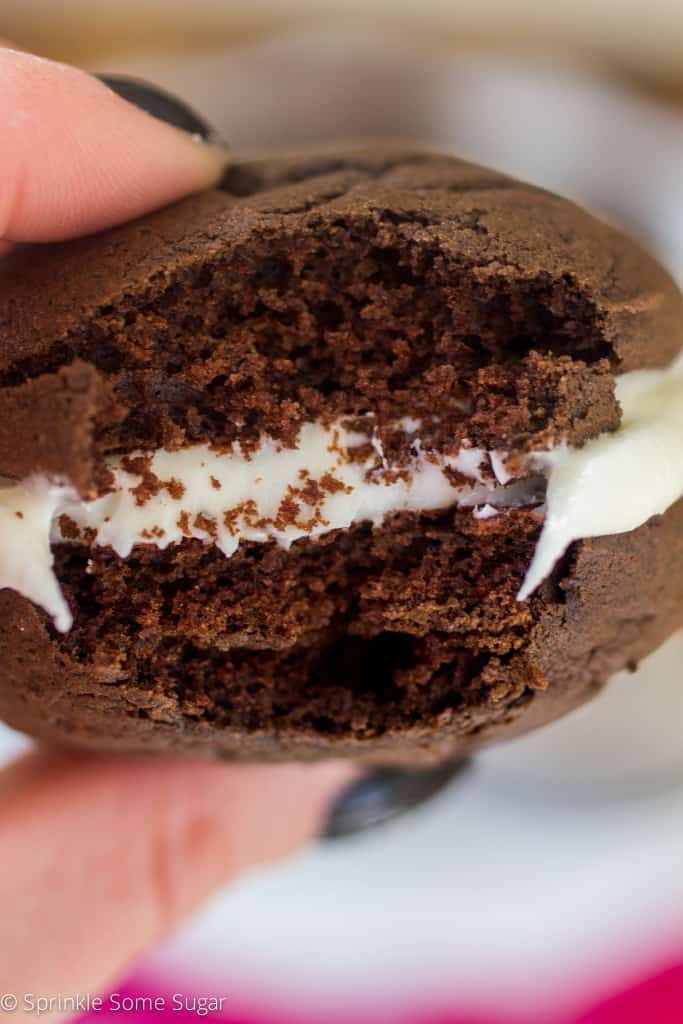 Chocolate Marshmallow Whoopie Pies - Sprinkle Some Sugar