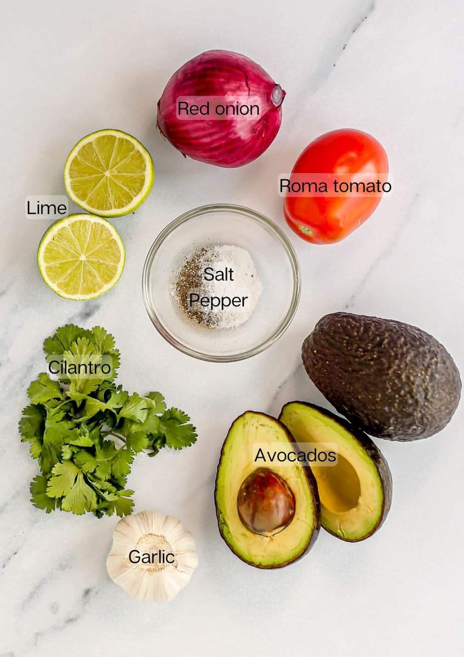 Small batch guacamole ingredients.