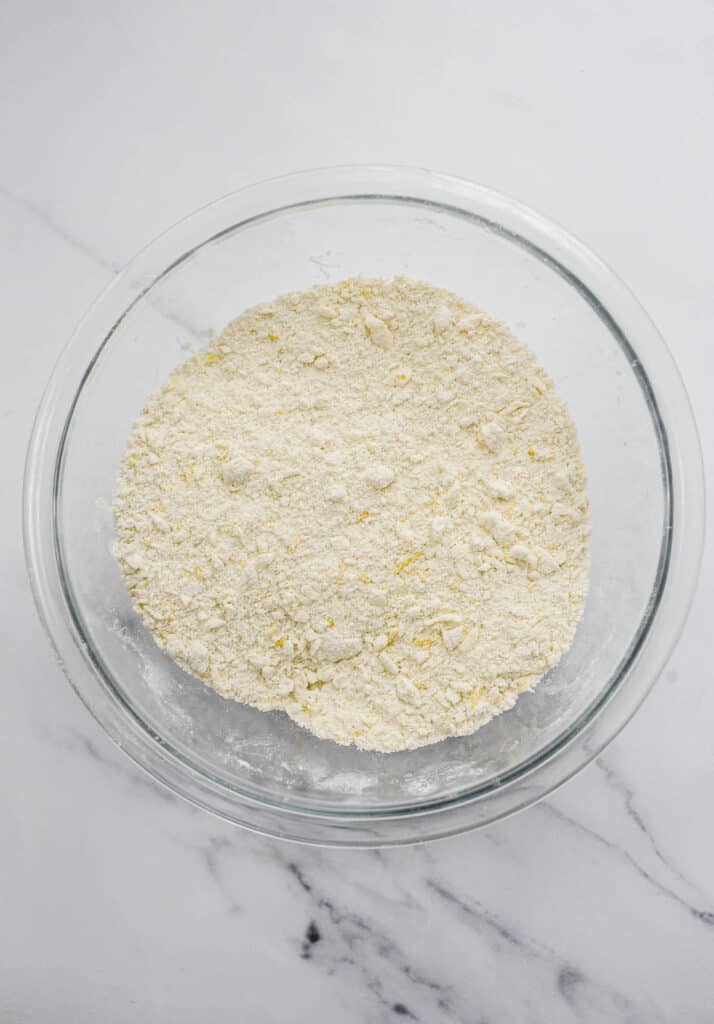 Flour mixture for lemon blueberry scones.