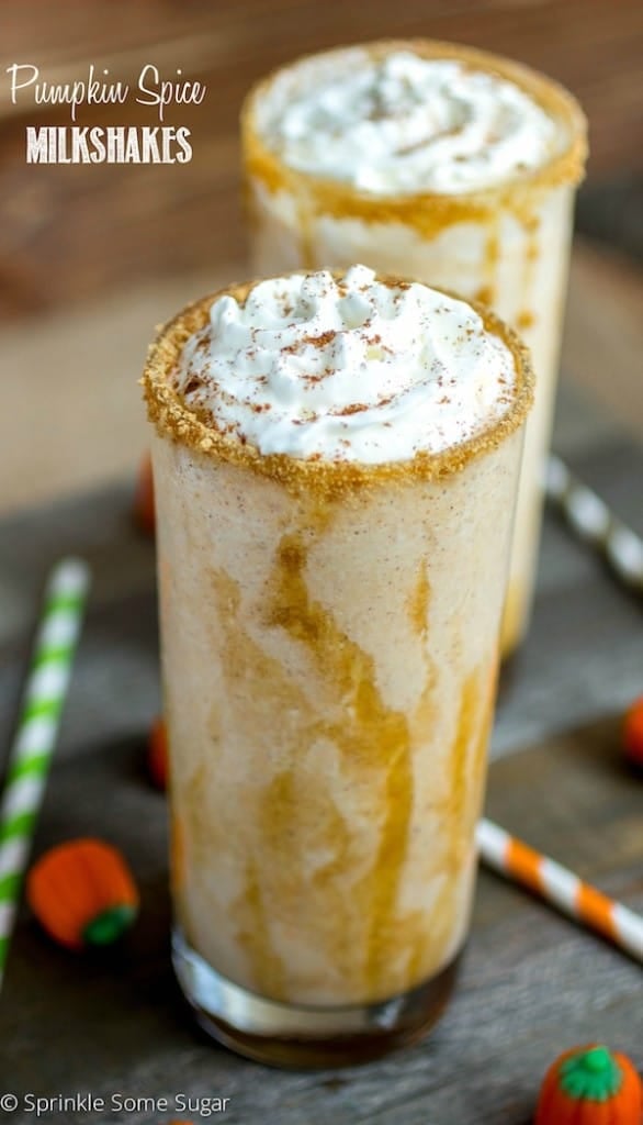 Pumpkin Spice Milkshakes - Sprinkle Some Sugar