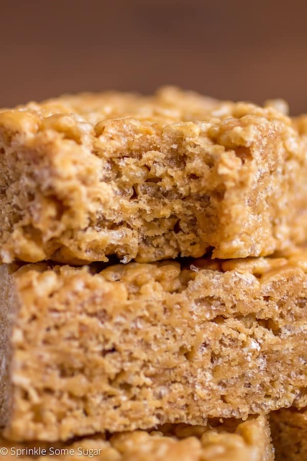 Peanut Butter Honey Rice Krispie Treats - Sprinkle Some Sugar