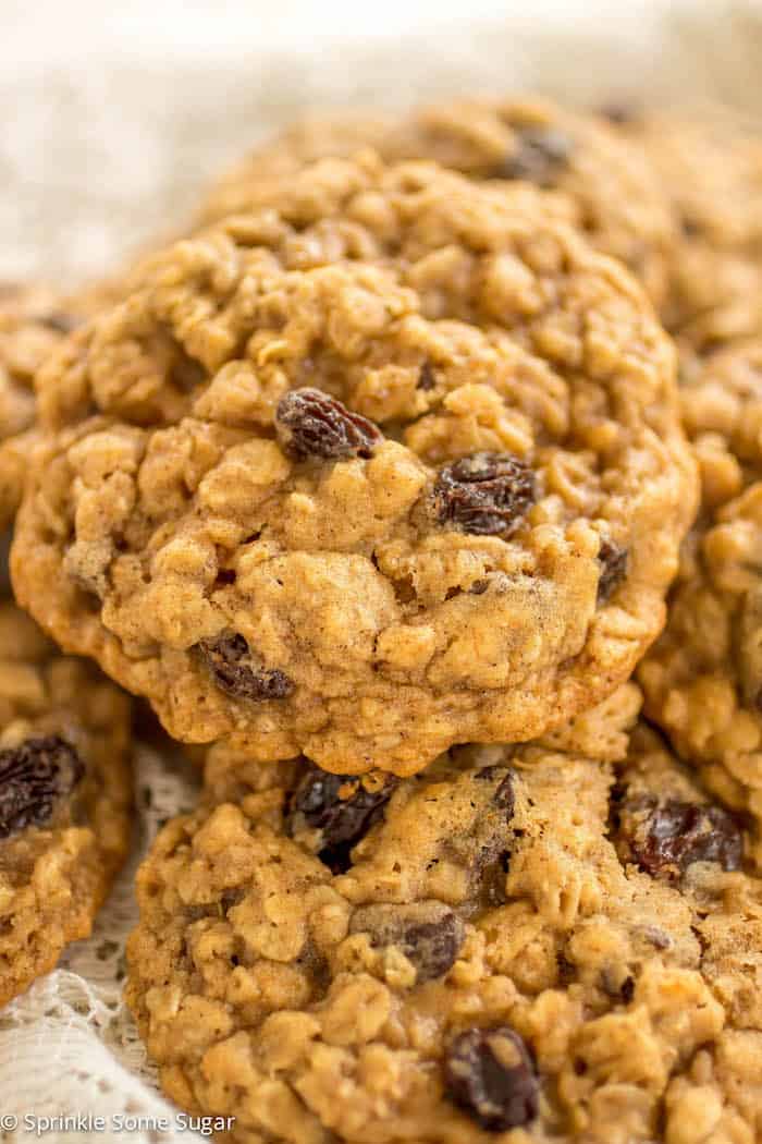 Classic Soft and Chewy Oatmeal Raisin Cookies - Sprinkle Some Sugar