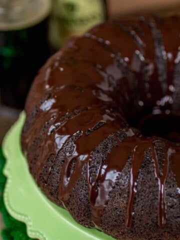 Chocolate bundt cake with glaze