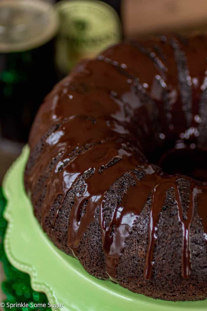 Chocolate bundt cake with glaze