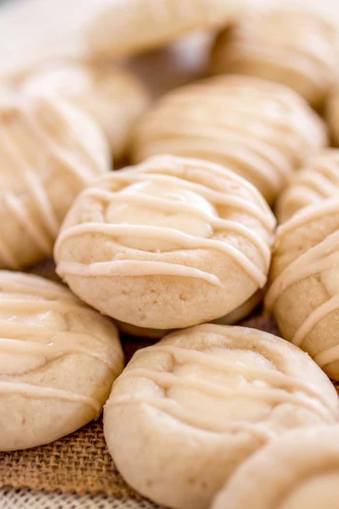 Cheese Danish Cookies - These soft and chewy cream cheese cookies are filled with a creamy cheese danish filling and topped with a sweet vanilla glaze!