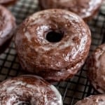 Glazed Chocolate Cake Donuts - Classic chocolate cake donuts you can make at home!