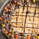 Creamy Peanut Butter Pie - Super creamy, easy and delicious peanut butter pie that is poured into an oreo crust and topped with homemade dark chocolate whipped cream!