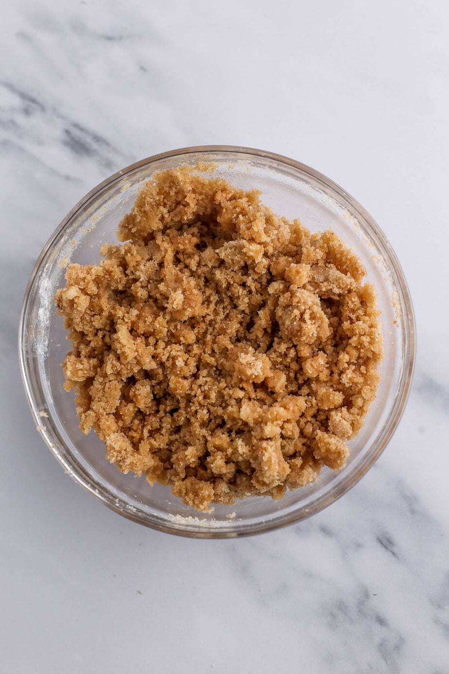 Blueberry Muffin Crumb Topping mixed in a bowl.