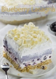 White Chocolate Blueberry Lasagna - OMG Chocolate Desserts