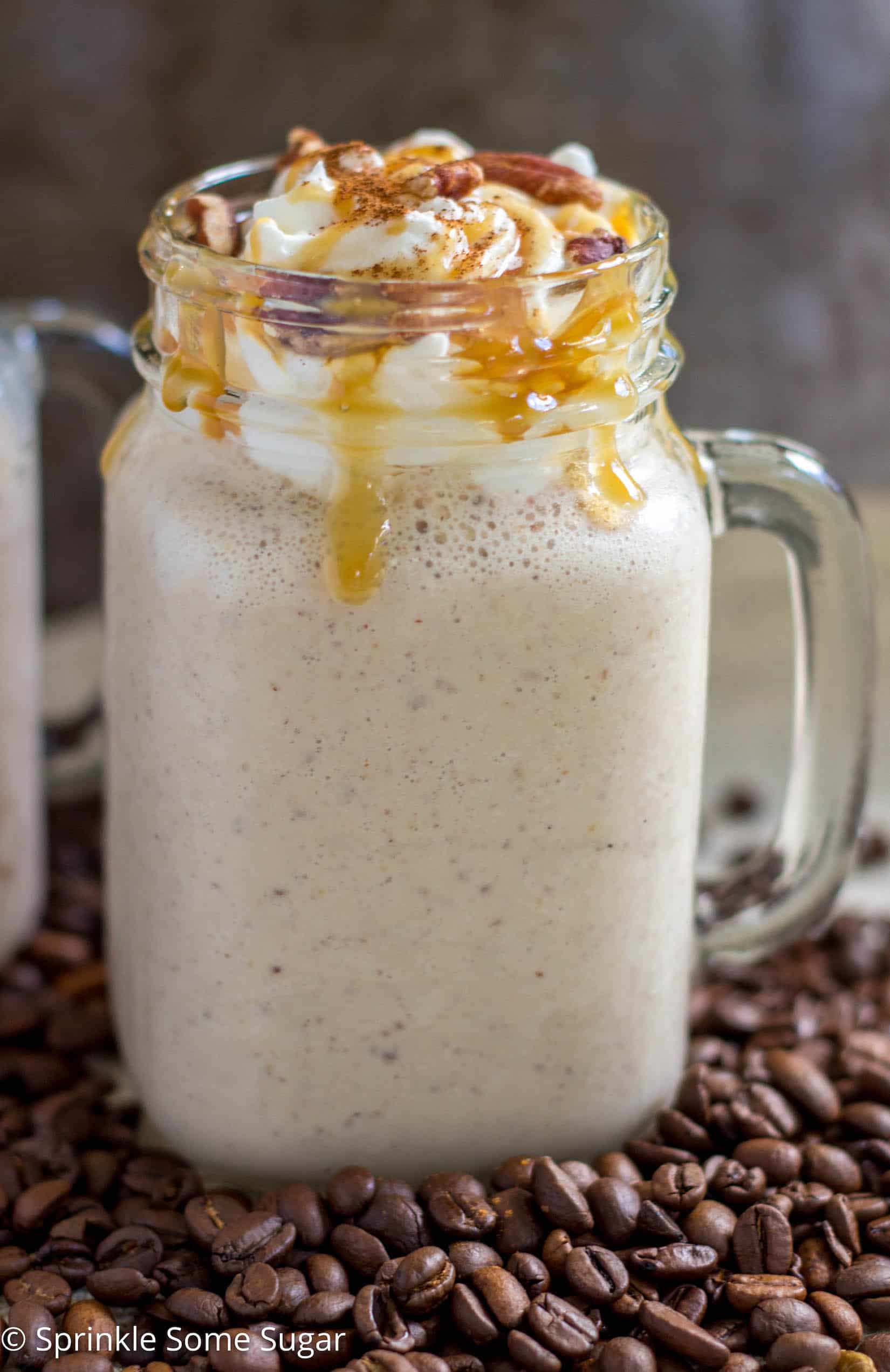 Buttered Pecan Pumpkin Iced Coffee Milkshake - A super fun pecan pumpkin spice iced coffee milkshake, perfect for fall!