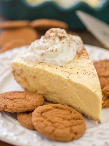 A spicy gingersnap crust is filled with a super creamy and flavorful eggnog filling and topped with Reddi-wip®. - Sprinkle Some Sugar