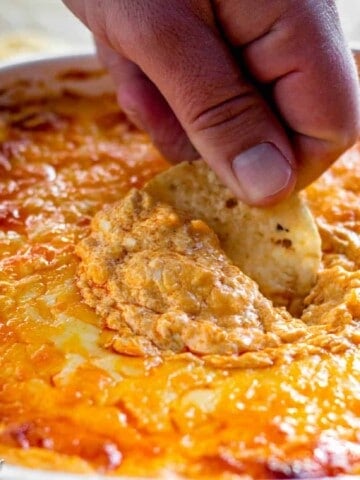 This buffalo chicken dip is super creamy, extra cheesy and has the perfect amount of heat! - Buffalo Chicken Dip