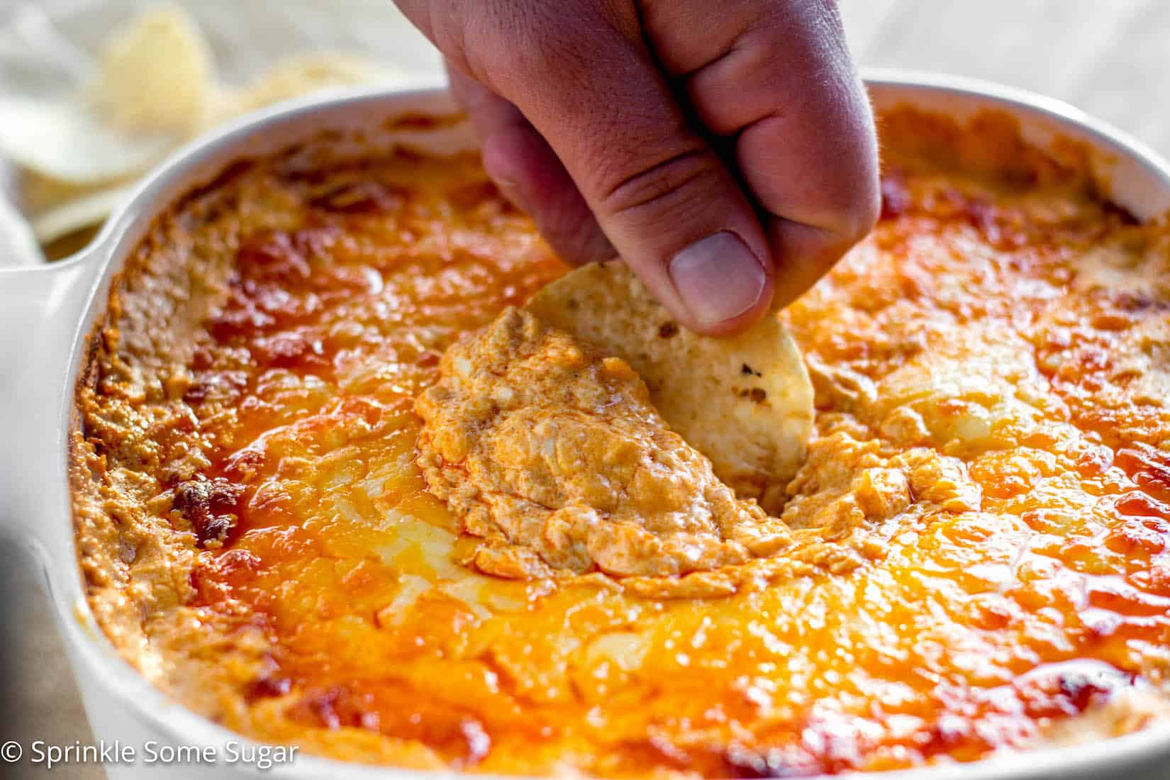 This buffalo chicken dip is super creamy, extra cheesy and has the perfect amount of heat! - Buffalo Chicken Dip