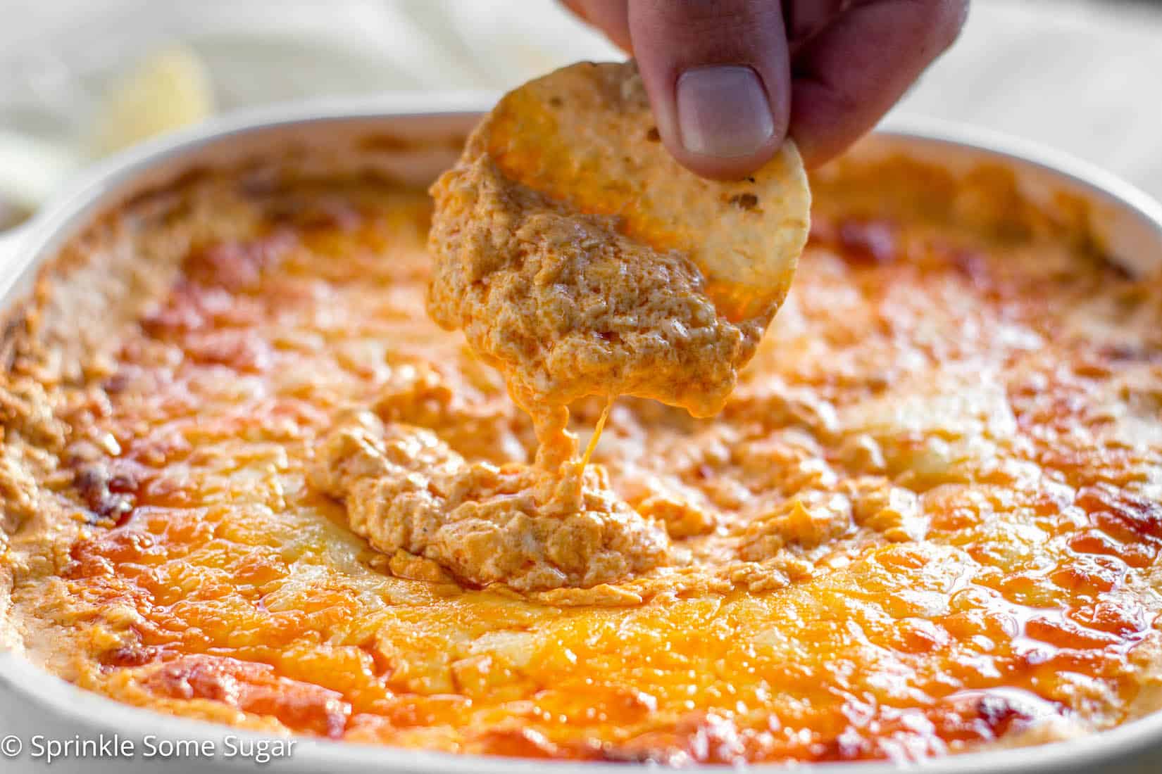 This buffalo chicken dip is super creamy, extra cheesy and has the perfect amount of heat! - Buffalo Chicken Dip