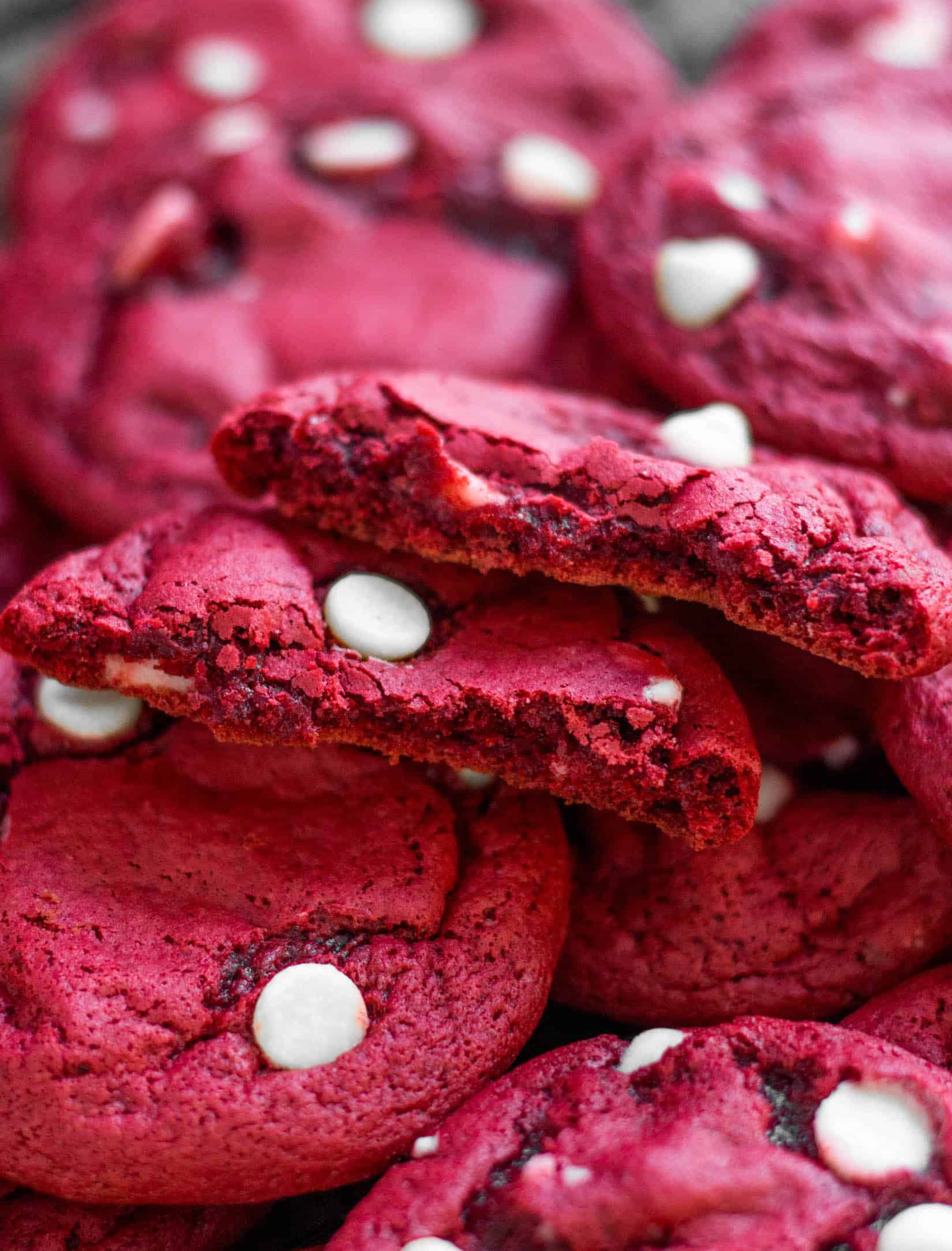 The softest, chewiest, easiest cookies that start with a cake mix! - Red Velvet Cake Mix Cookies
