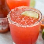 Spicy Blood Orange Margaritas - Margaritas made with freshly squeezed blood orange juice and a few dashes of hot sauce for a sweet and spicy kick!