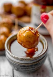 Kung Pao Chicken Meatballs - Extremely flavorful asian chicken meatballs are covered in a spicy kung pao sauce!