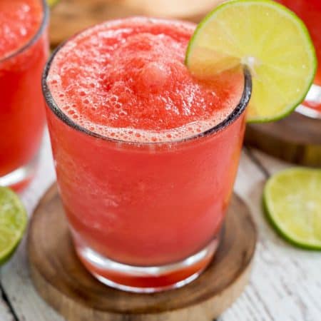 Watermelon Lime Slushies - Super easy, fresh and delicious watermelon lime slashes made at home!